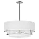 Потолочный светильник с двухслойным белым текстильным абажуром Hinkley варинант исполнения - 9 | Loft Concept в Брянске