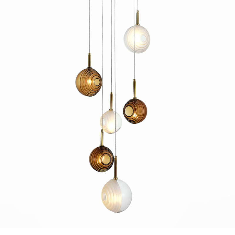 Люстра светодиодная с сферическими стеклянными плафонами Splatter  в Брянске | Loft Concept 