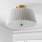 Потолочный светильник с белым плиссированным абажуром Ganglion варинант исполнения - 3 | Loft Concept в Брянске