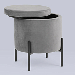 Серый пуф на черных ножках SANJAY варинант исполнения - 2 | Loft Concept в Брянске