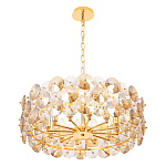 Люстра круглая золотого цвета с круглыми хрустальным элементами Solyria варинант исполнения - 5 | Loft Concept в Брянске