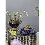 Ваза темно-синяя фарфоровая на бронзовой подставке с ажурным ободком и изогнутыми ручками Eden Garden варинант исполнения - 6 | Loft Concept в Брянске