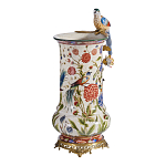 Ваза фарфоровая с птицей на бронзовой ветке и цветочной росписью Garden of Eden варинант исполнения - 2 | Loft Concept в Брянске