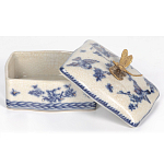 Фарфоровая шкатулка с бронзовой стрекозой Blue and White варинант исполнения - 6 | Loft Concept в Брянске