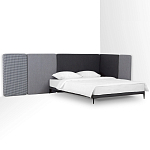 Кровать с большим мягким изголовьем Unity Dark Grey Bed варинант исполнения - 10 | Loft Concept в Брянске
