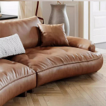 Диван кожаный с каркасом из массива дерева Medieval Furniture варинант исполнения - 6 | Loft Concept в Брянске