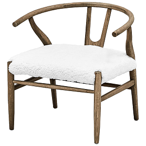 Стул Wishbone Faux Fur Stool