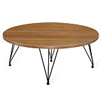 Стол журнальный c коричневой круглой столешницей на четырех черных ножках Charm Coffee Table варинант исполнения - 1 | Loft Concept в Брянске