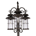 Уличный фонарь с тремя стеклянными плафонами и коваными элементами Elysian Lanterns варинант исполнения - 4 | Loft Concept в Брянске