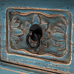 Деревянная ТВ-тумба в китайском стиле с 4-мя ящиками и резным декором голубая Luo Chinese TV Stand Blue варинант исполнения - 4 | Loft Concept в Брянске