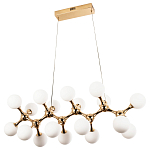 Линейная люстра с плафонами из стеклянных шаров Pearls Suspension Linear Gold Chandelier варинант исполнения - 2 | Loft Concept в Брянске