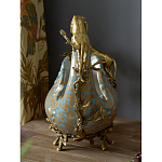 Чаша голубого цвета с оранментом и и бронзовыми фигурами леопардов Eden Garden варинант исполнения - 10 | Loft Concept в Брянске