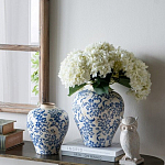 Ваза округлой формы с синим цветочным узором Blue & White Ornament  варинант исполнения - 3 | Loft Concept в Брянске