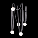 Подвесной светильник с серыми кожаными ремнями и белыми стеклянными плафонами в виде шаров Flos Wireline Lighting варинант исполнения - 6 | Loft Concept в Брянске