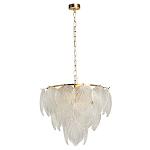 Люстра на цепи с прозрачными стеклянными подвесками в виде листьев Textured Glass Chandelier варинант исполнения - 2 | Loft Concept в Брянске