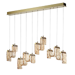 Подвесной светильник линейный с плафонами волнистой формы из фактурного стекла Big Wave варинант исполнения - 6 | Loft Concept в Брянске