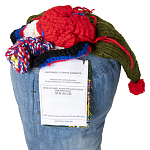 Подушка из джинсовой одежды и вязания Heart&Brain варинант исполнения - 3 | Loft Concept в Брянске