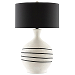 Настольная лампа фактурная с черными круговыми линиями на корпусе Recess варинант исполнения - 3 | Loft Concept в Брянске