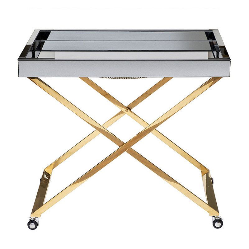Стол сервировочный с зеркальной столешницей Splendid Serving Table Золотой Хром в Брянске | Loft Concept 