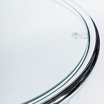 Приставной столик на серебристом основании с столешницей из стекла Noir варинант исполнения - 2 | Loft Concept в Брянске