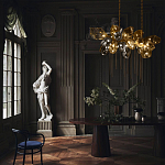 Люстра подвесная с 22-мя гранёными стеклянными плафонами с вертикальными подвесками Gilded Mirage  варинант исполнения - 9 | Loft Concept в Брянске