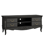 ТВ-тумба черная из массива бука с 4-мя ящиками и 2-мя полками Black Provence варинант исполнения - 2 | Loft Concept в Брянске