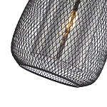 Подвесной светильник со стеклянным плафоном цилиндрической формы и металлической сеткой Metal Mesh Black варинант исполнения - 4 | Loft Concept в Брянске