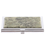 Визитница карманная металлическая с накладкой из натурального камня Апатит Stone Business Card Holders варинант исполнения - 1 | Loft Concept в Брянске