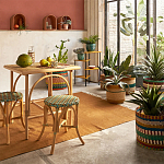 Плетеная корзина в полоску Okiro Wicker Basket варинант исполнения - 2 | Loft Concept в Брянске