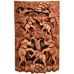 Панно из дерева пирамида из слонов Panel With Animals варинант исполнения - 1 | Loft Concept в Брянске