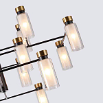 Люстра потолочная с 16-ю цилиндрическими плафонами из стекла и черным каркасом Noir Poise варинант исполнения - 2 | Loft Concept в Брянске