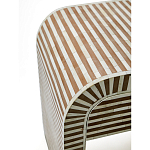 Тумбочка прикроватная с ящиком Tofino Stripes Bone Inlay Bedside Beige варинант исполнения - 4 | Loft Concept в Брянске