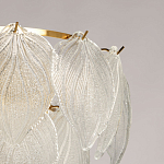 Люстра на цепи с прозрачными стеклянными подвесками в виде листьев Textured Glass Chandelier варинант исполнения - 6 | Loft Concept в Брянске