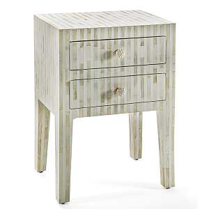 Тумбочка прикроватная White Pearl BEDSIDE CABINET 2 DRAWER