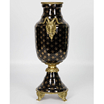 Ваза черного цвета из фарфора с золотистым узором и бронзовыми элементами Eden Garden porcelain and bronze варинант исполнения - 2 | Loft Concept в Брянске