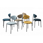 Стул металлический с мягкой спинкой и сиденьем из велюра Alfie Chair варинант исполнения - 8 | Loft Concept в Брянске