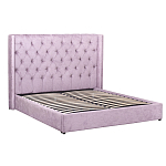 Кровать двуспальная фиолетовая с основанием из массива дерева с мягким изголовьем Velour Beds варинант исполнения - 1 | Loft Concept в Брянске