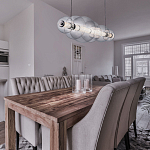 Подвесной светильник линейный с прозрачными стеклянными шарами разного диаметра Eurofase варинант исполнения - 9 | Loft Concept в Брянске