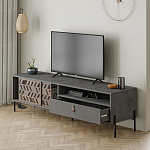 ТВ-тумба с раздвижными дверцами Mallin Metal TV Stand варинант исполнения - 3 | Loft Concept в Брянске