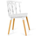 Пластиковый стул на ножках из массива бука Ferret Spiral White варинант исполнения - 3 | Loft Concept в Брянске