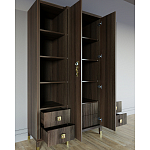 Большой шкаф с витриной Elsa Dreams Walnut варинант исполнения - 3 | Loft Concept в Брянске