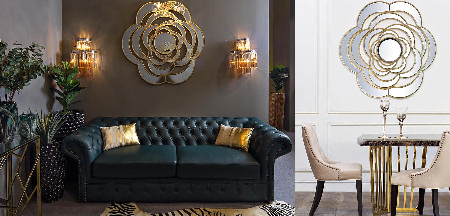 Зеркало Mirrored Flower Gold Зеркало Mirrored Flower Gold - Loft-Concept в Брянске