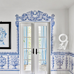 Обои ручная роспись Porto by Alessandra Branca Original colourway on dyed paper варинант исполнения - 2 | Loft Concept в Брянске