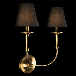 Бра с металлическим основанием бронзового цвета и 2-мя черными конусовидными абажурами Dignity варинант исполнения - 2 | Loft Concept в Брянске