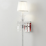 Бра с белым текстильным абажуром и хрустальными подвесками с декоративной кисточкой Lustre Reverie варинант исполнения - 4 | Loft Concept в Брянске