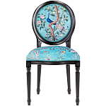 Стул из массива бука бирюзовый с изображением птиц в саду Turquoise Chinoiserie Blue Bird Chair варинант исполнения - 1 | Loft Concept в Брянске