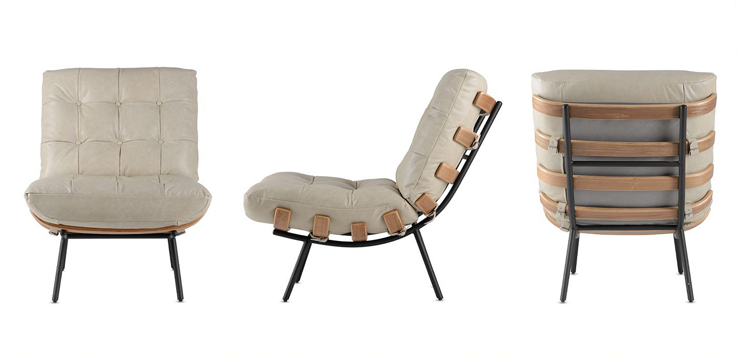 Кресло Philbert Chair beige leather Кресло Philbert Chair beige leather - Loft-Concept в Брянске