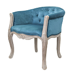 Кресло низкое в стиле прованс Louis French Armchair blue velour варинант исполнения - 3 | Loft Concept в Брянске