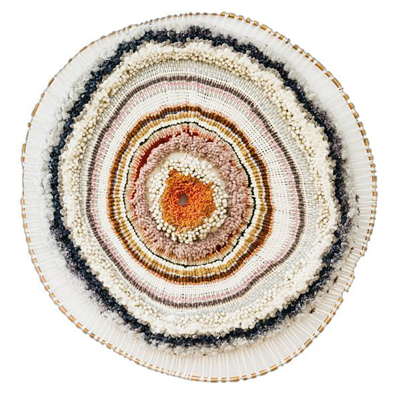 Вязаное Панно из шерсти Круг ivory ( слоновая кость ) Терракотовый в Брянске | Loft Concept 