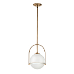 Подвесной светильник с белым плафоном в форме шара в арочной подвеске Hinkley варинант исполнения - 12 | Loft Concept в Брянске